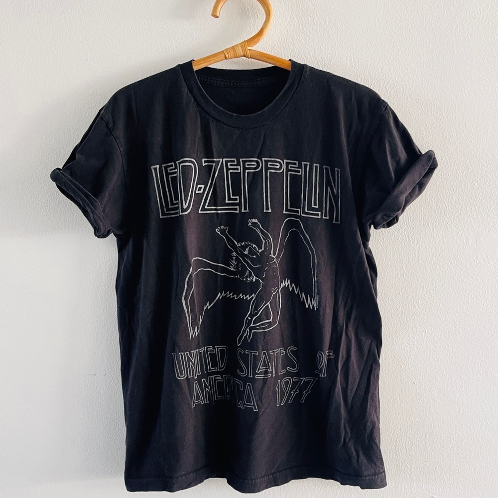 Vintage Led Zeppelin printed graphics.